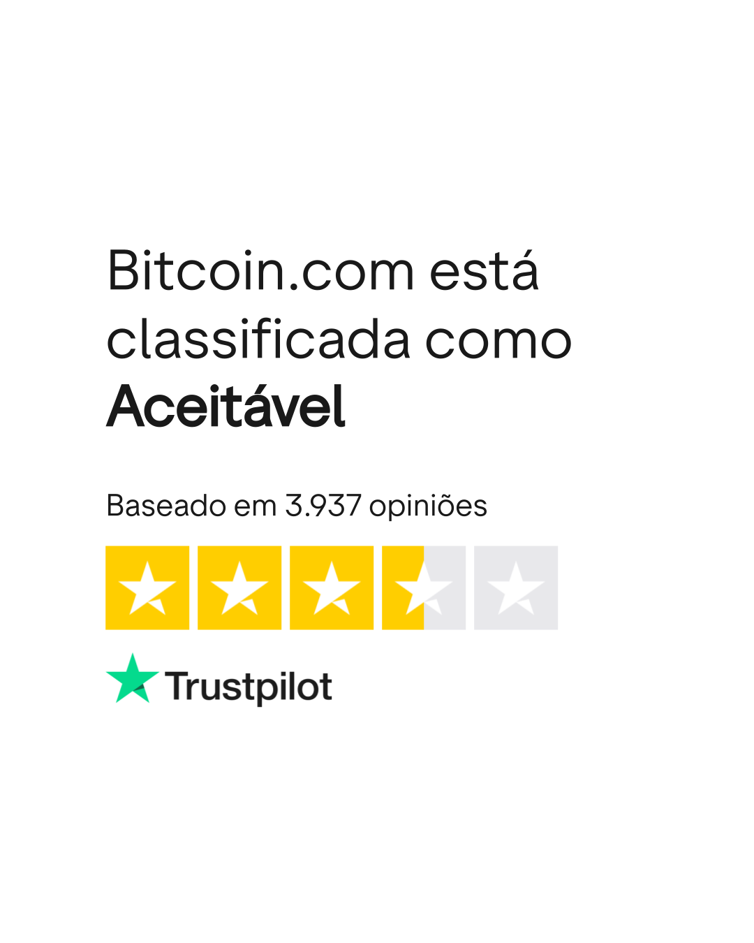 Opiniões sobre Bitcoin.com | Leia opiniões sobre o serviço de bitcoin.com