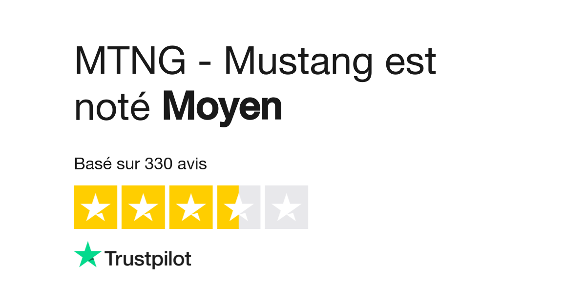 Avis de MTNG Mustang Lisez les avis marchands de mustang.es