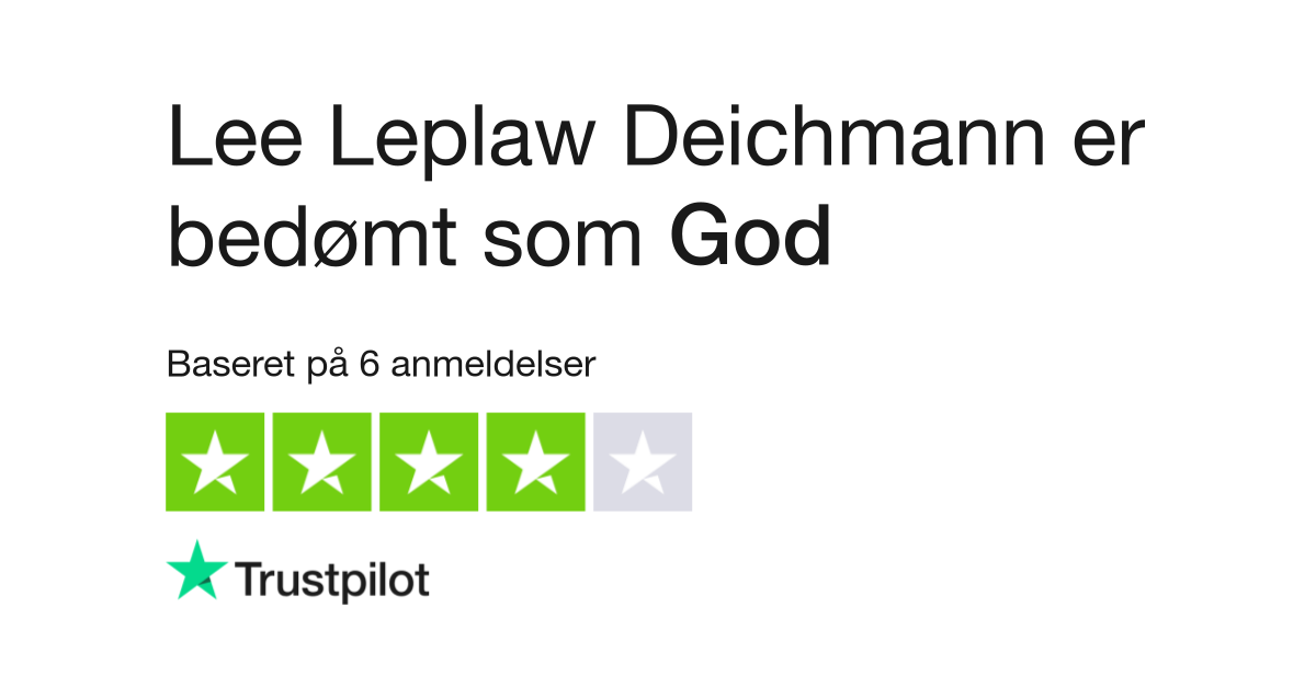tilbagebetaling Juice otte Anmeldelser af Lee Leplaw Deichmann | Læs kundernes anmeldelser af  leeleplawdeichmann.dk