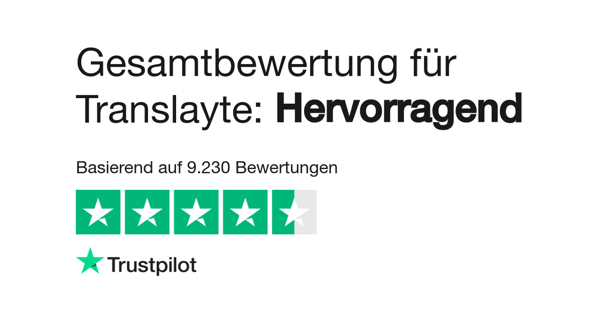 Bewertungen bei Translayte Trustpilot 