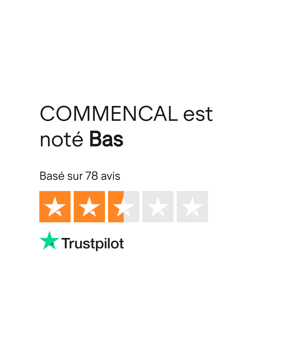 COMMENCAL est not&eacute; &laquo;&nbsp;Bas&nbsp;&raquo; avec 2,3 / 5 sur Trustpilot