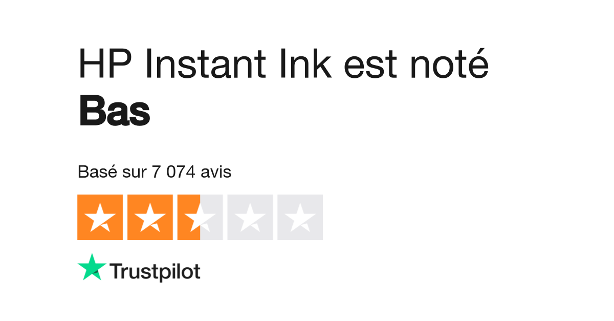 Avis de HP Instant Ink Lisez les avis marchands de