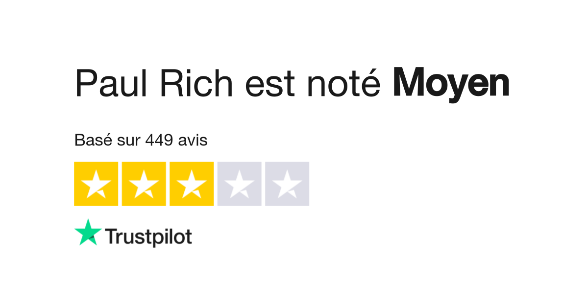 Avis de Paul Rich Lisez les avis marchands de paul rich