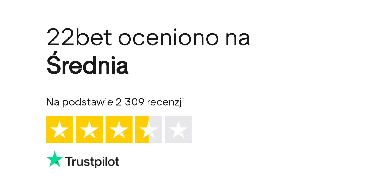 Ocena Trustpilot dla 22Bet