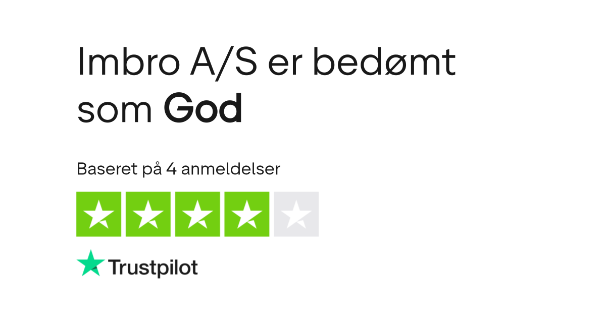 Anmeldelser af Imbro A/S Læs kundernes anmeldelser af imbro.dk