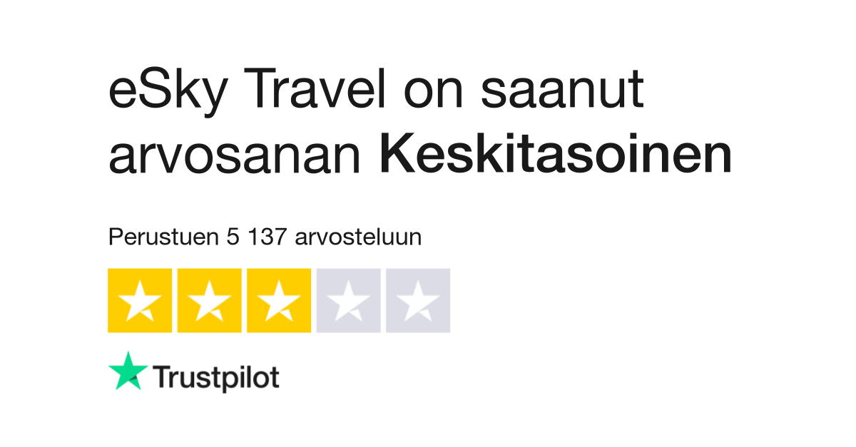 Arvostelut eSky Travel | Lue asiakkaiden arvosteluja yrityksestä  |  3/4