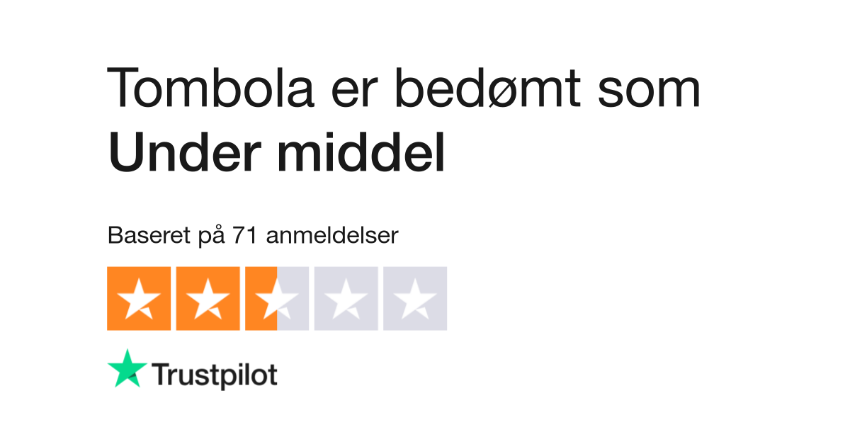 Anmeldelser Tombola | kundernes anmeldelser af tombola.dk