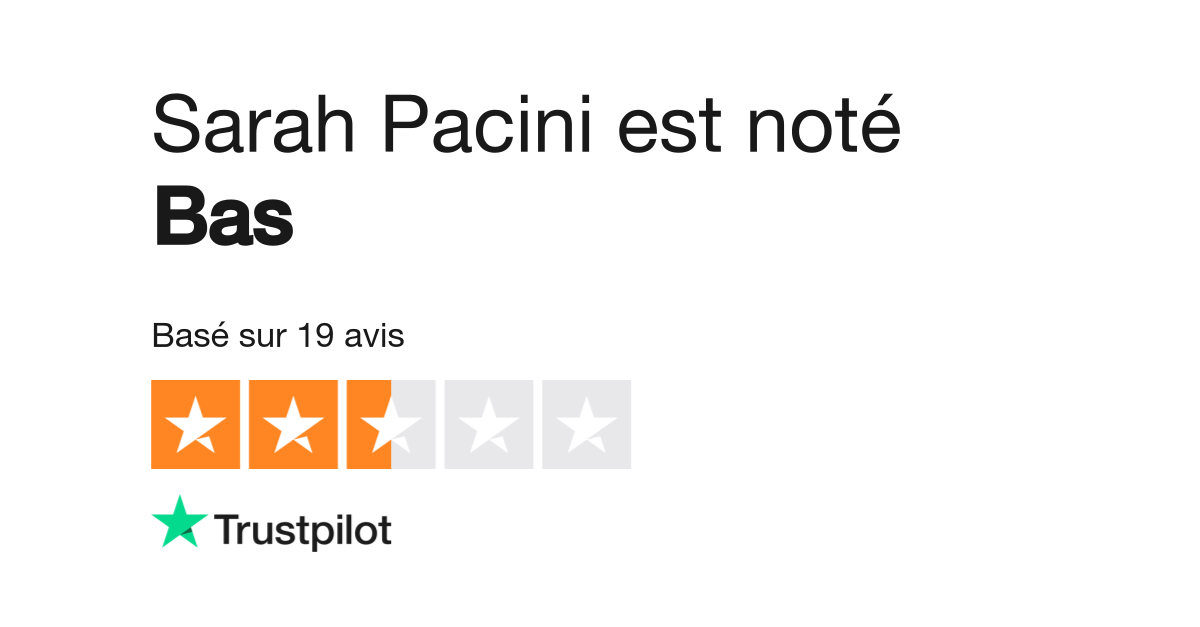 Avis de Sarah Pacini Lisez les avis marchands de www.sarahpacini