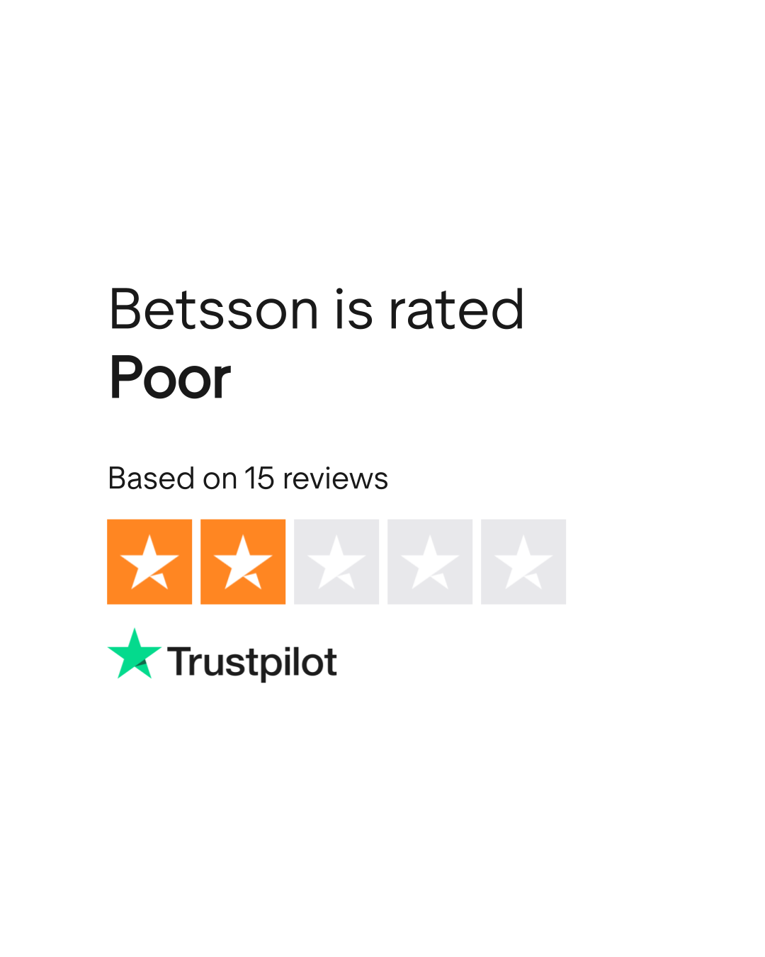 Valutazione Trustpilot di Betsson