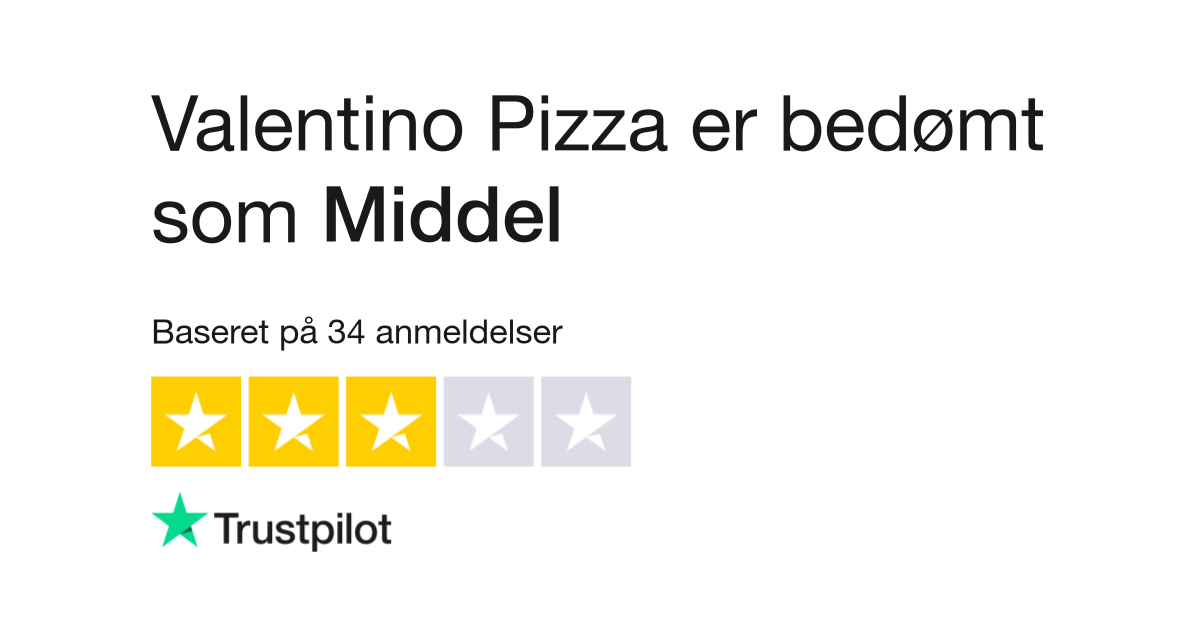 Anmeldelser Pizza | kundernes anmeldelser af valentinopizza.dk