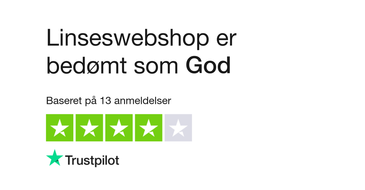 Anmeldelser af Linseswebshop Læs anmeldelser af linseswebshop.dk