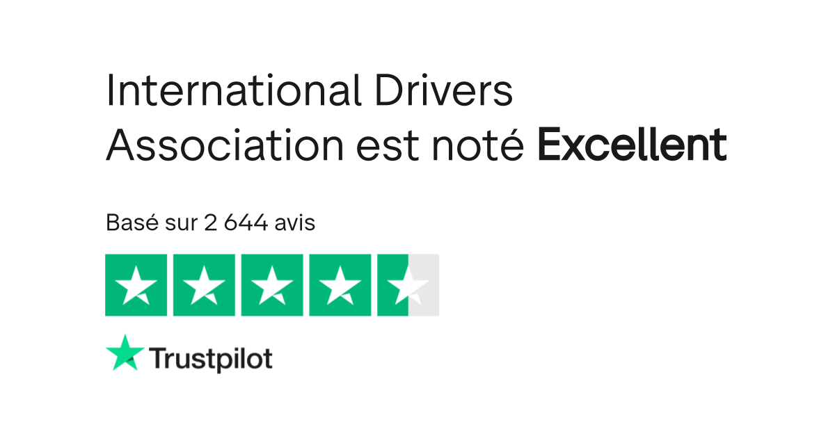 Avis de International Drivers Association Lisez les avis marchands de