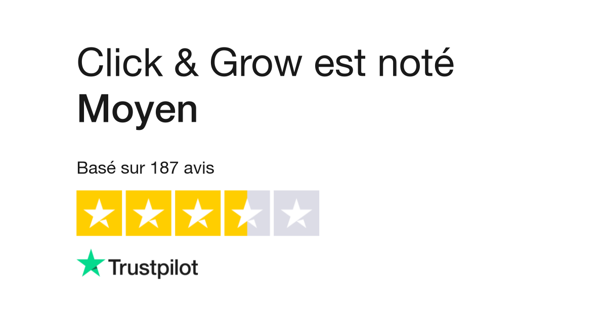 Avis de Click Grow Lisez les avis marchands de clickandgrow