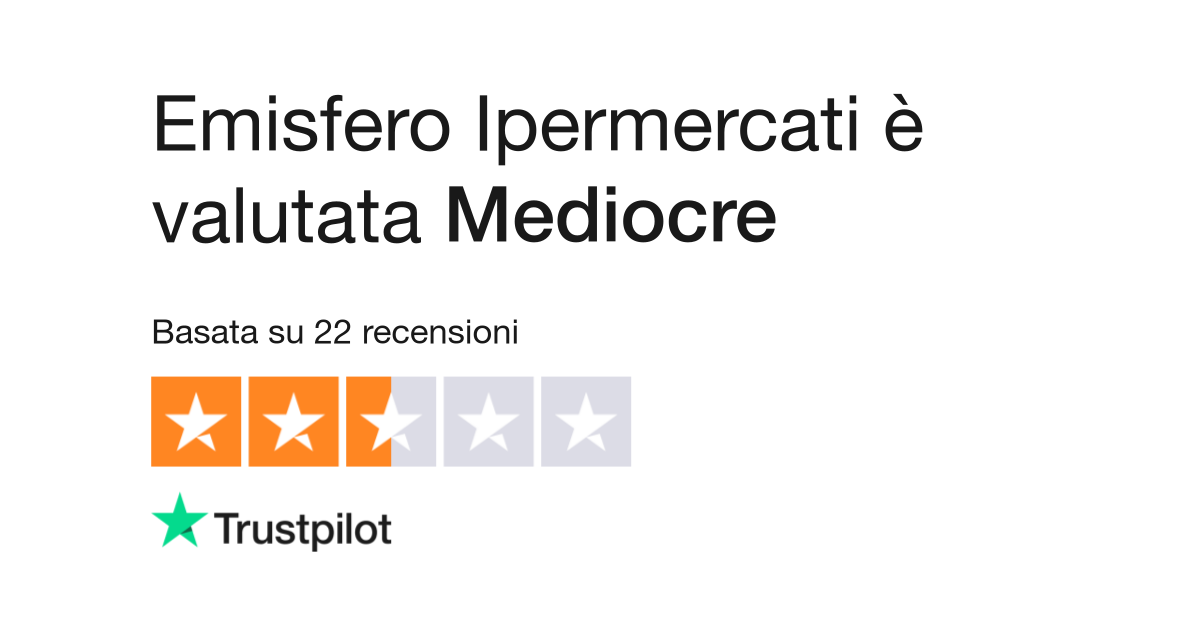 Emisfero Ipermercati  Leggi le recensioni dei servizi di emisfero.eu