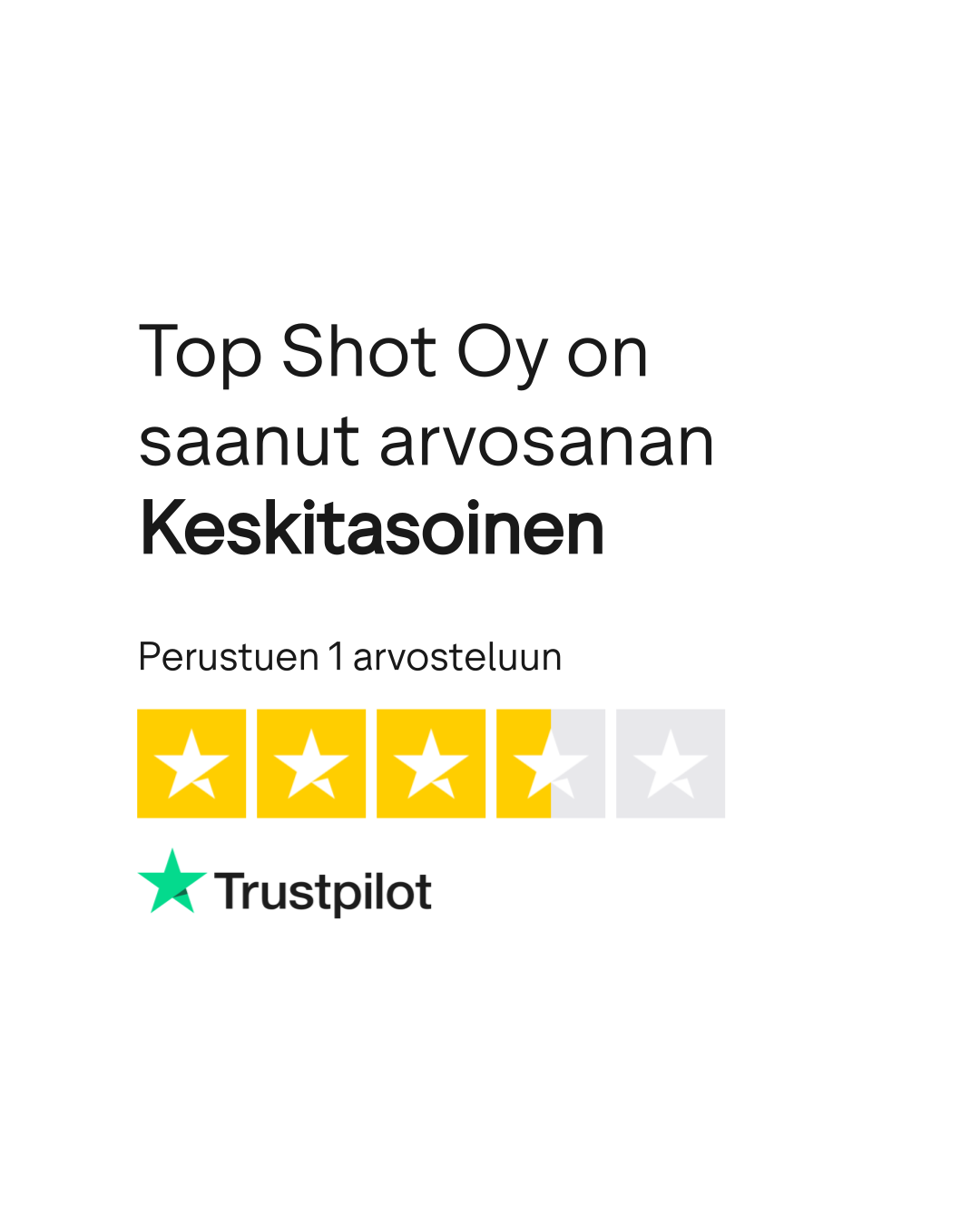 Arvostelut Top Shot Oy | Lue asiakkaiden arvosteluja yrityksestä www.topshot .fi