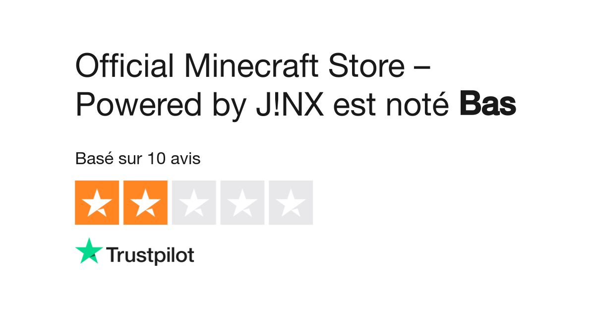 Avis De Official Minecraft Store Powered By J Nx Lisez Les Avis Clients De Minecraftshop Com