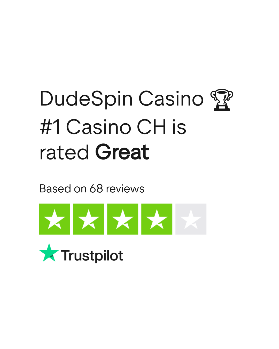 Trustpilot Bewertung für Dude Spin