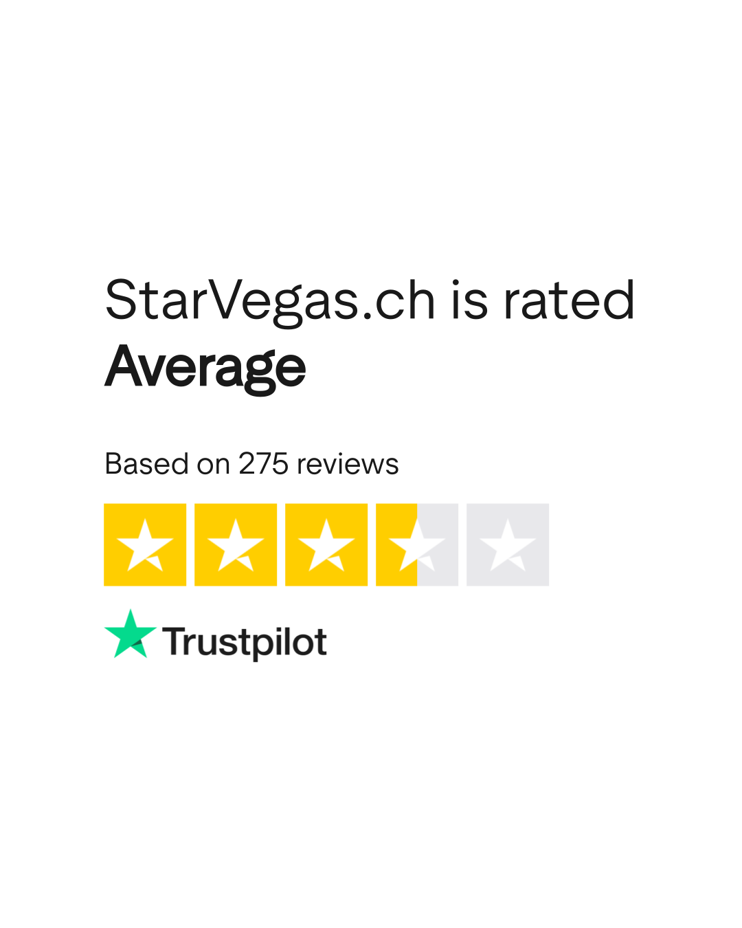 Valutazione Trustpilot di Starvegas