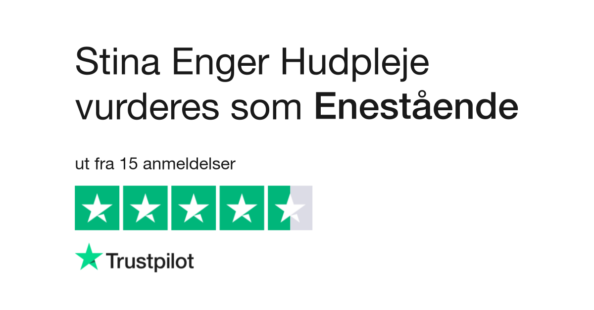 Lover og forskrifter Opmuntring blast Anmeldelser av Stina Enger Hudpleje | Les kundenes anmeldelser av  stinaenger.dk
