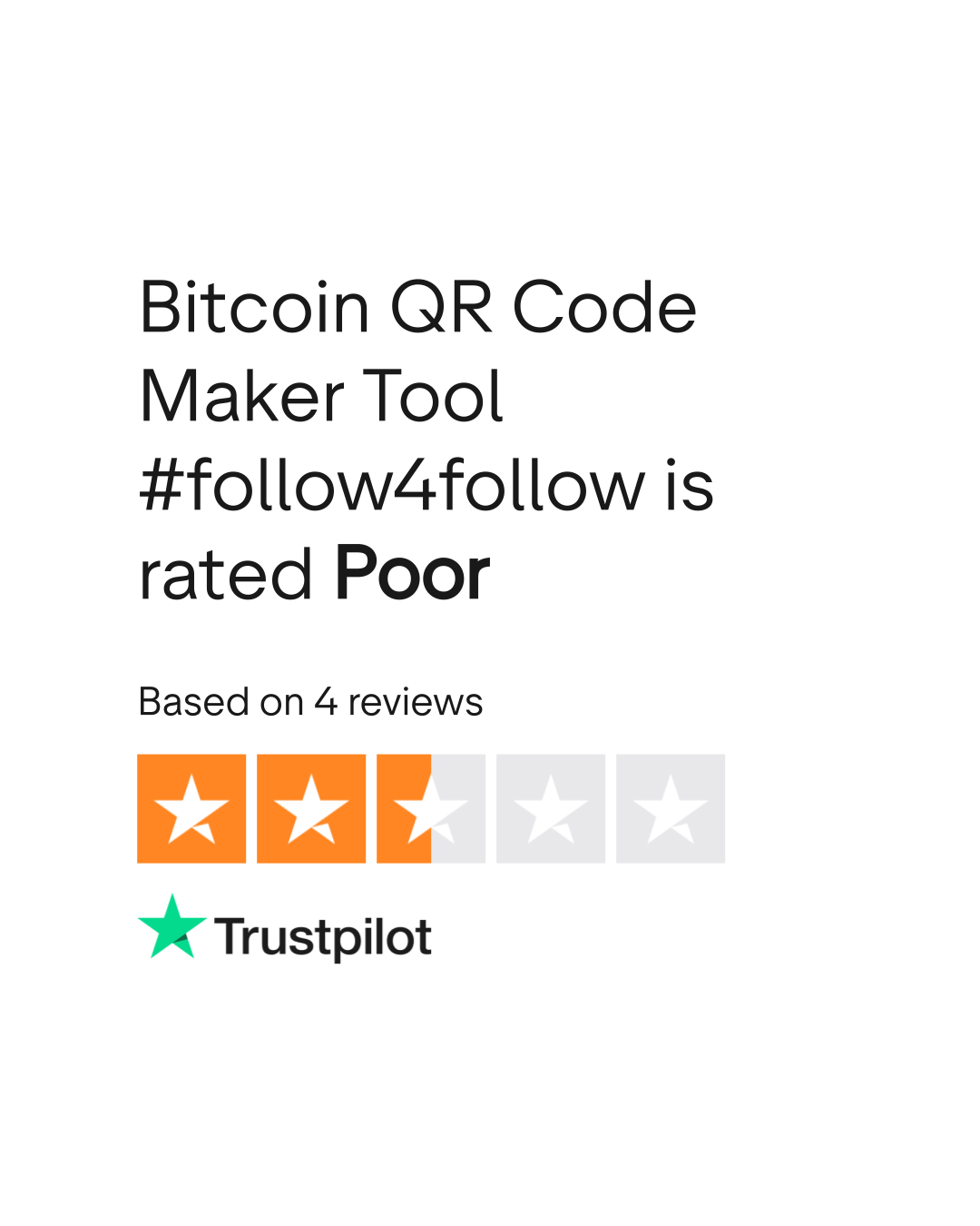 Bitcoin QR Code Maker Tool #follow4follow Reviews | Read Customer Service  Reviews of bitcoinqrcodemaker.com