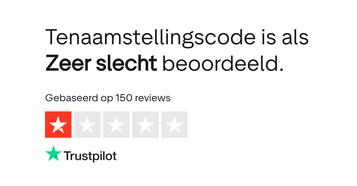 Tenaamstellingscode reviews Bekijk consumentenreviews over tenaamstellingscode.nl