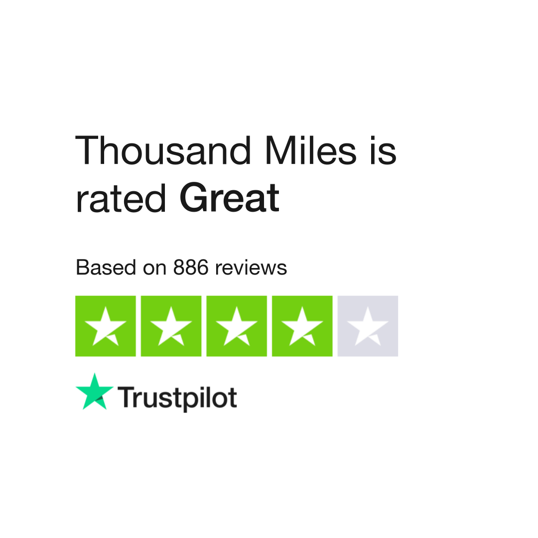 Thousand Miles Reviews | Read Customer Service Reviews of