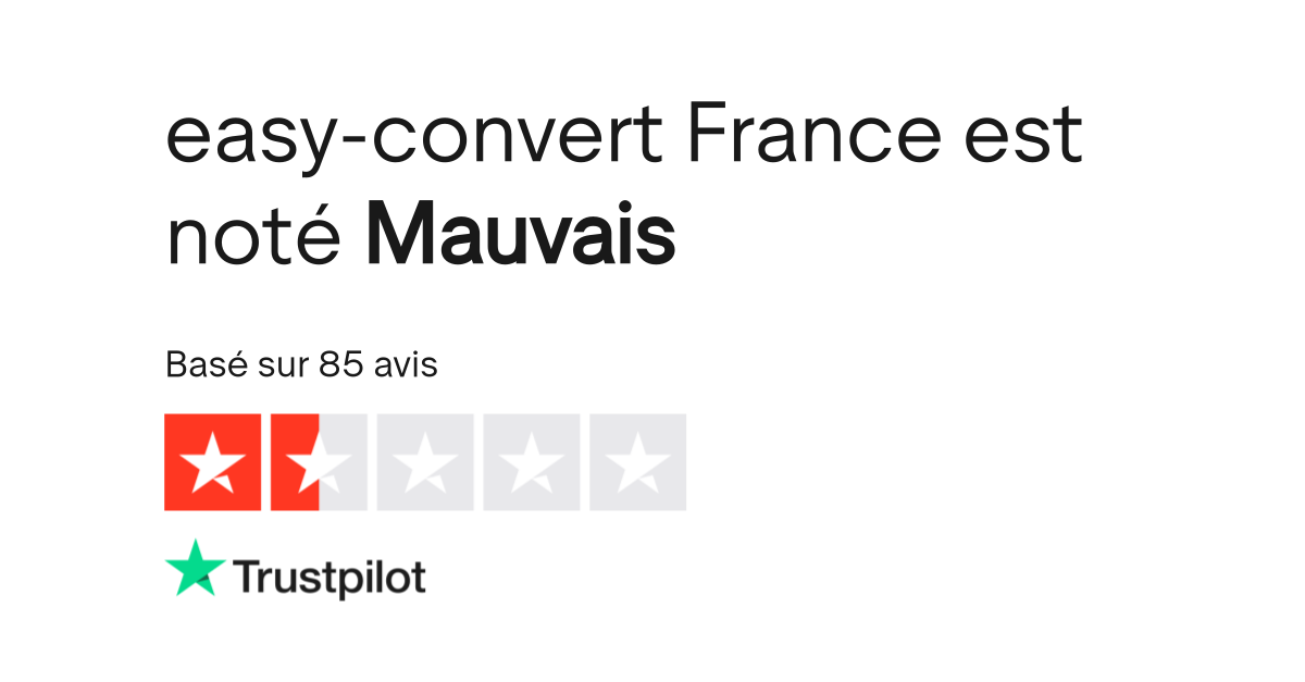 Avis de easyconvert France Lisez les avis marchands de