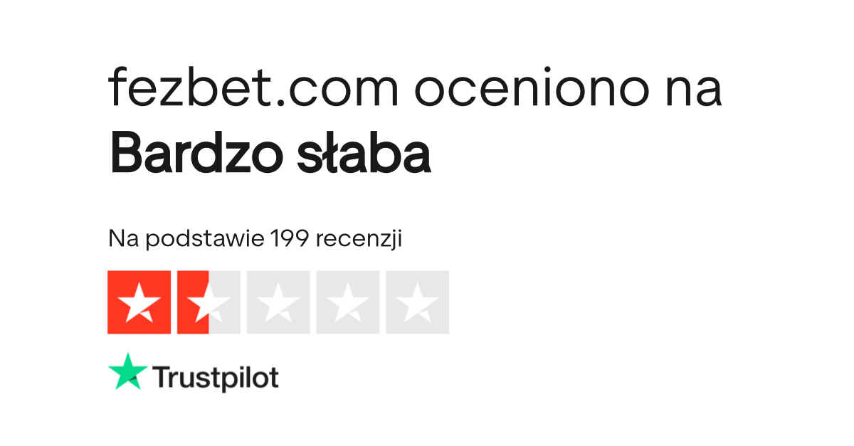 Ocena FezBet na Trustpilot