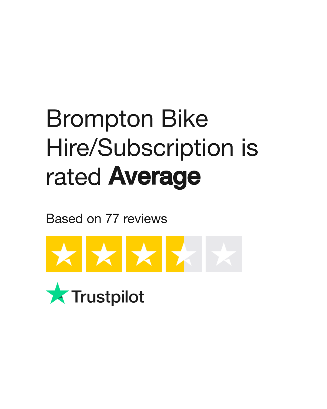 Brompton Bike Hire/Subscription Reviews Read Customer Service Reviews