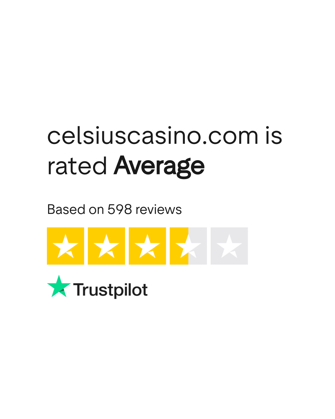 Évaluation Trustpilot Celsius Casino