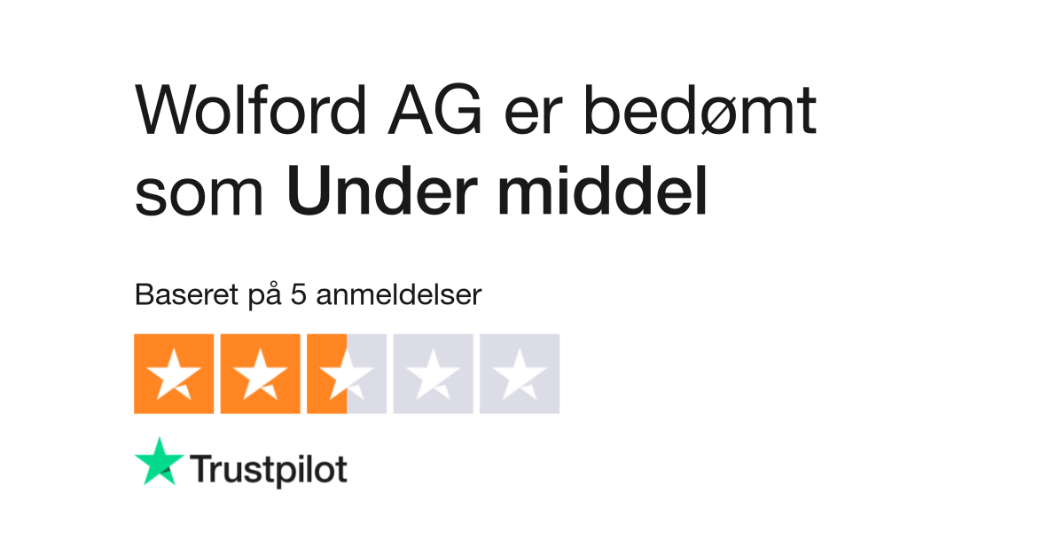 Anmeldelser af Wolford AG Læs kundernes anmeldelser af wolfordshop.dk