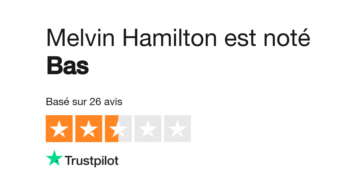 Avis de Melvin Hamilton Lisez les avis marchands de melvin hamilton