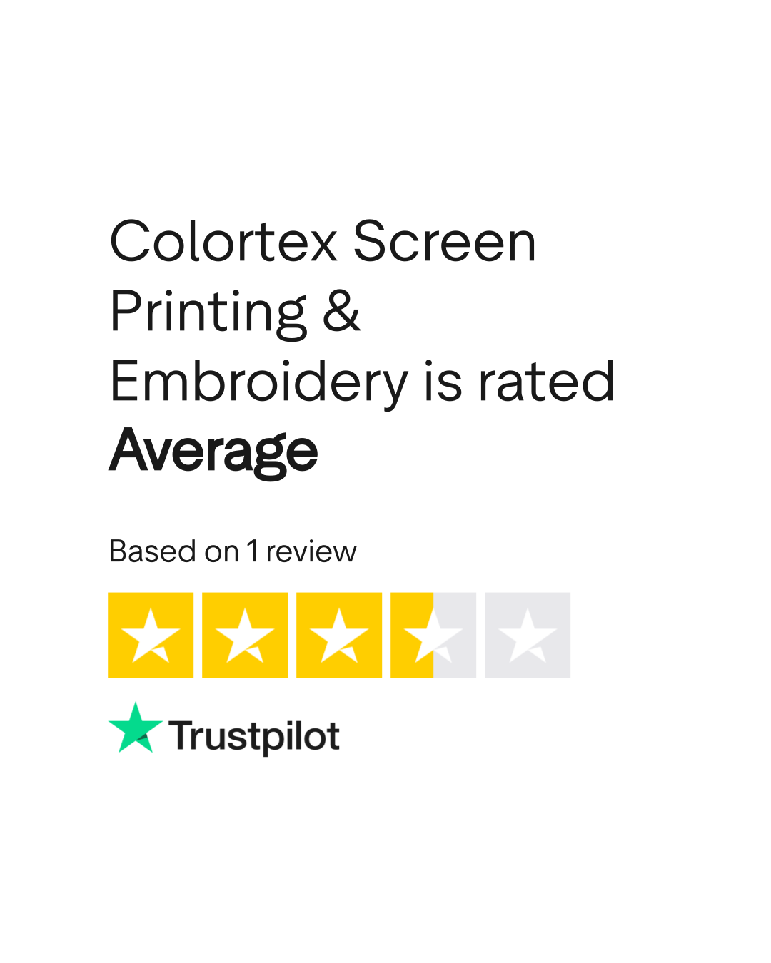Colortex Screen Printing & Embroidery Reviews Read Customer Service