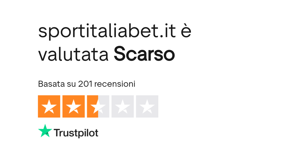 Valutazione Trustpilot Sportitaliabet