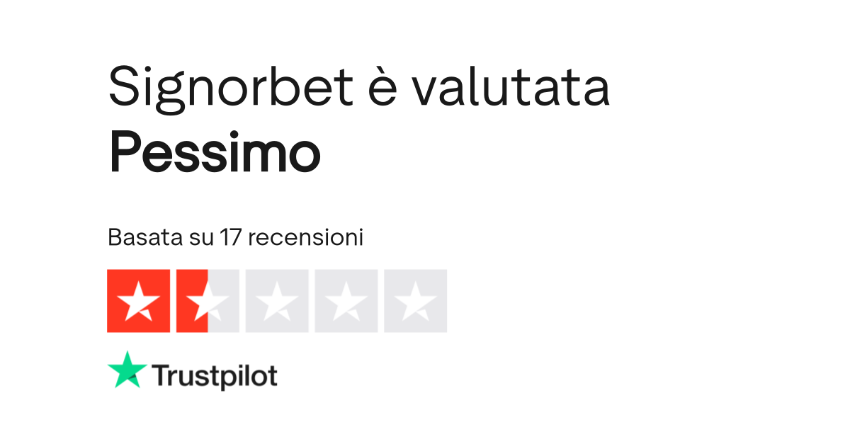 Valutazione Trustpilot di Signorbet