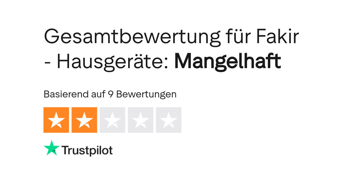 Bewertungen zu Fakir - Hausgeräte | Lesen Sie Kundenbewertungen zu fakir.de