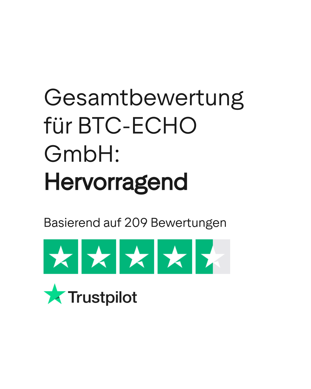 Bewertungen zu BTC-ECHO GmbH | Lesen Sie Kundenbewertungen zu www.btc -echo.de