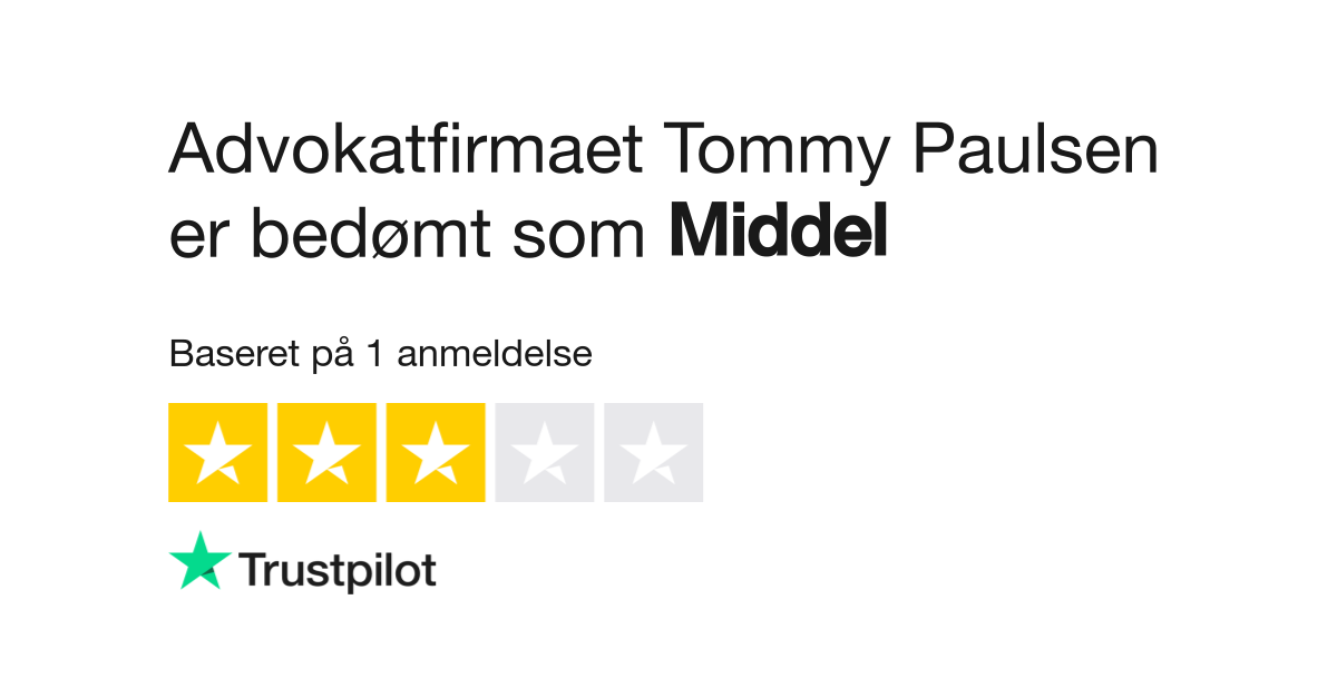 Anmeldelser af Advokatfirmaet Tommy Paulsen | Læs anmeldelser af