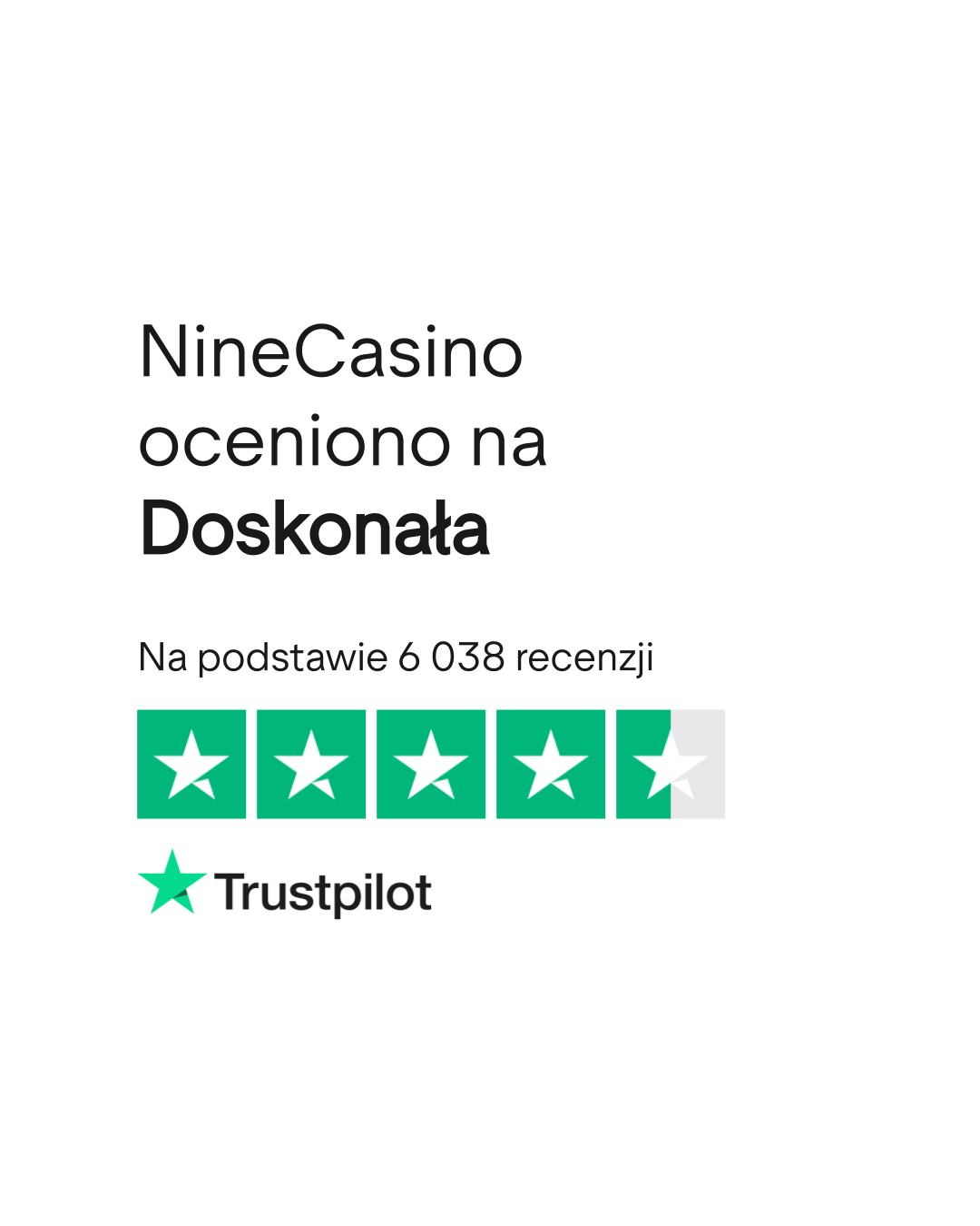 Ocena Nine Casino na Trustpilot