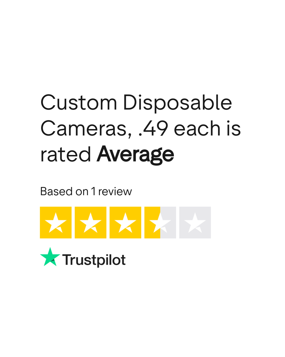 Custom Disposable Cameras, 2.49 each Reviews Read Customer Service Reviews of