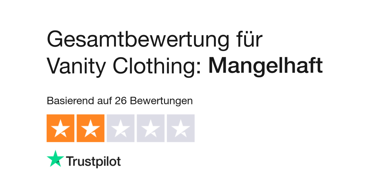 Bewertungen zu Vanity Clothing  Lesen Sie Kundenbewertungen zu