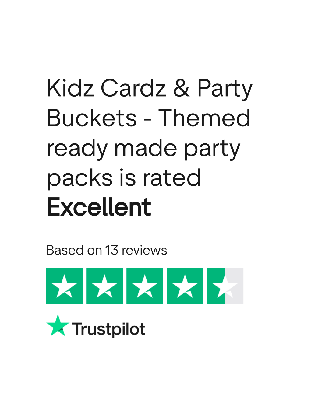 Kidz Cardz & Party Buckets Themed ready made party packs Reviews