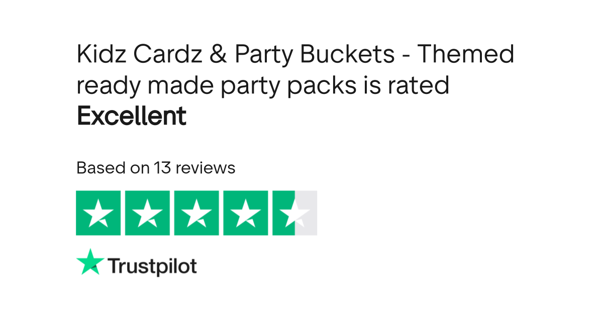 Kidz Cardz & Party Buckets Themed ready made party packs Reviews