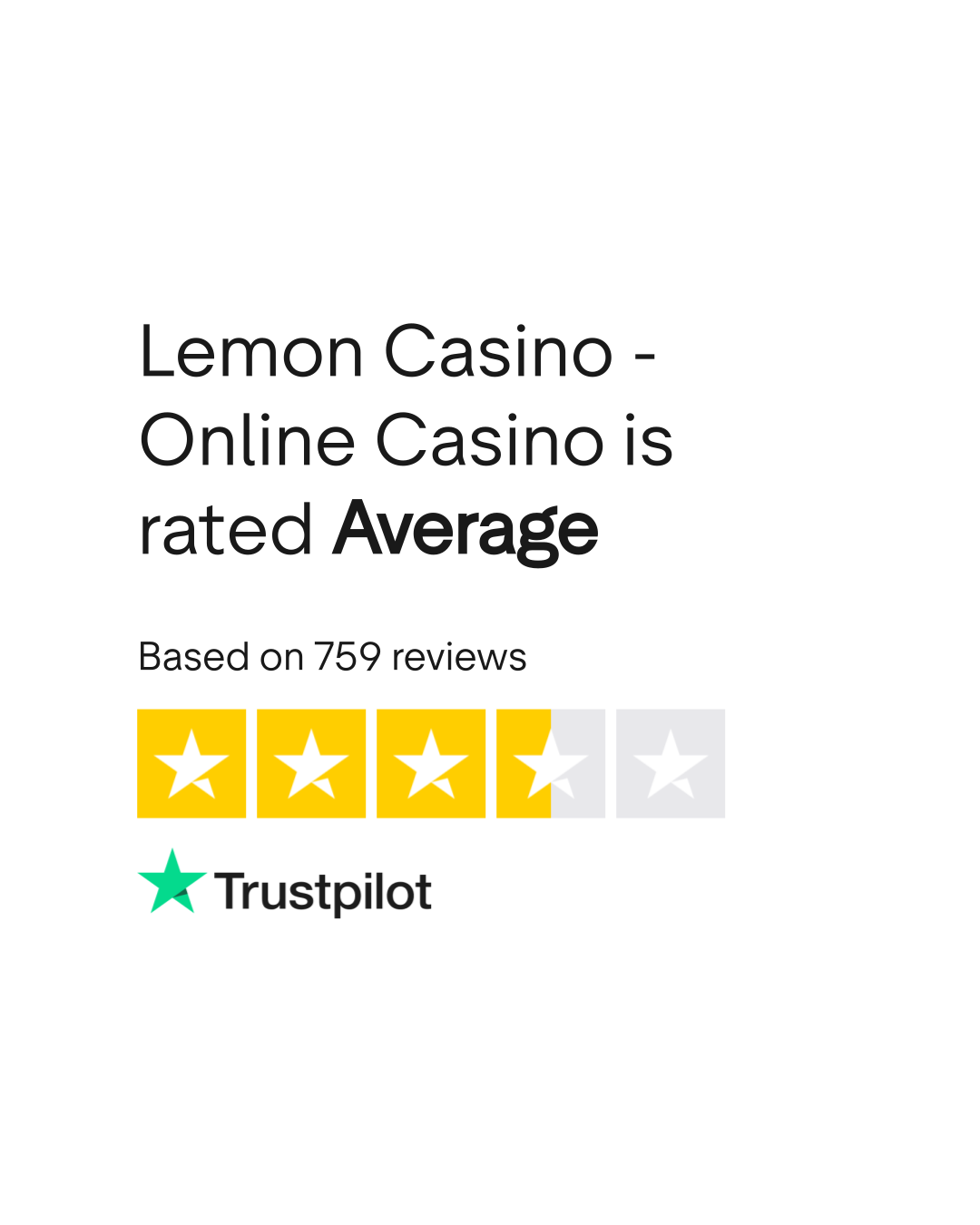 Lemon casino Trustpilot rating