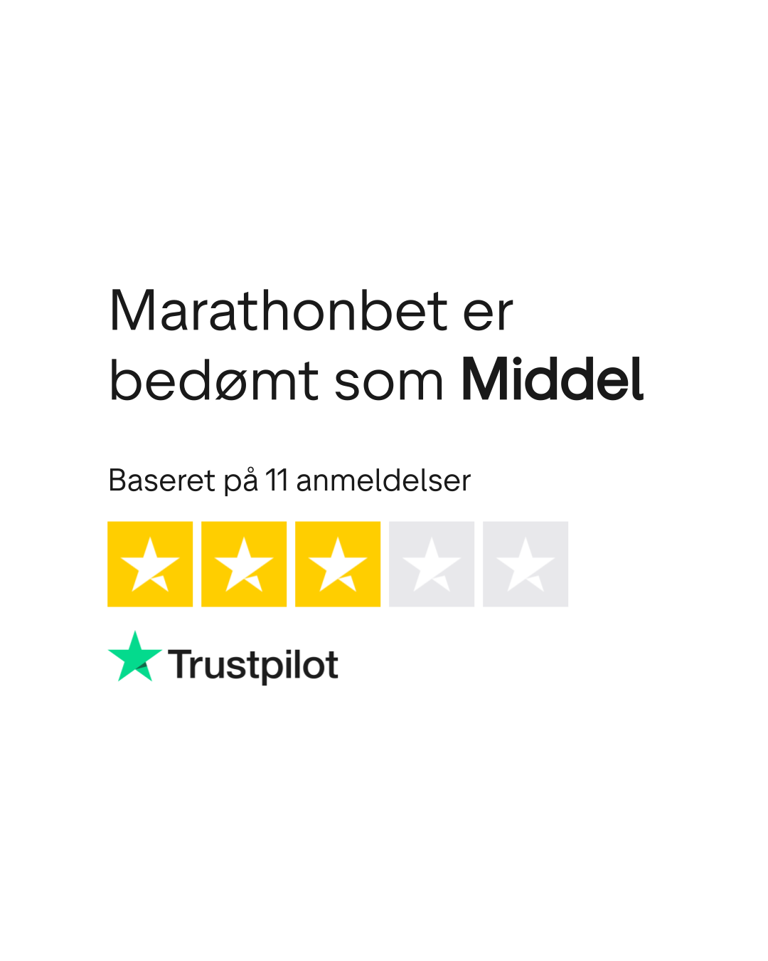 Trustpilot bedømmelse for Marathonbet