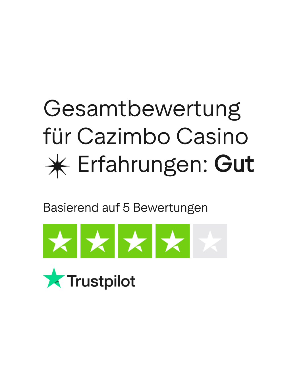 Valutazione Trustpilot di Cazimbo