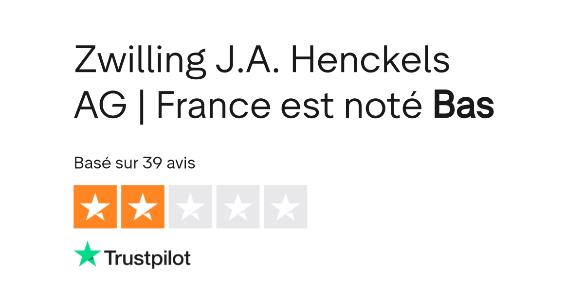 Avis de Zwilling J.A. Henckels AG France Lisez les avis marchands