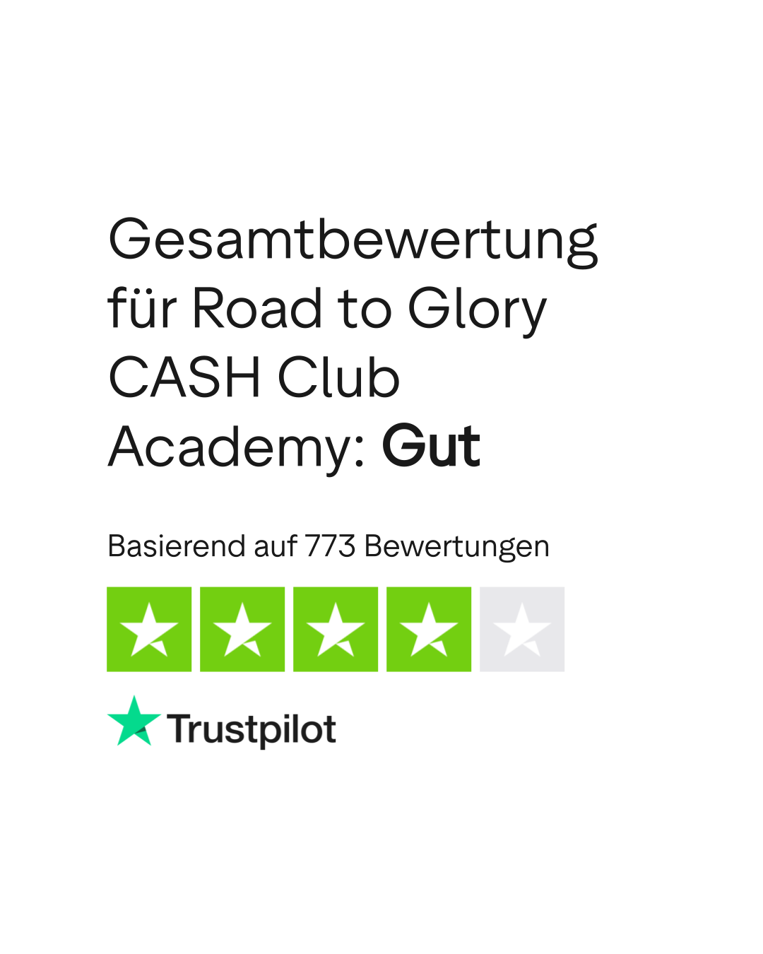 Bewertungen zu Road to Glory CASH Club Academy | Lesen Sie  Kundenbewertungen zu jens-illgner.de