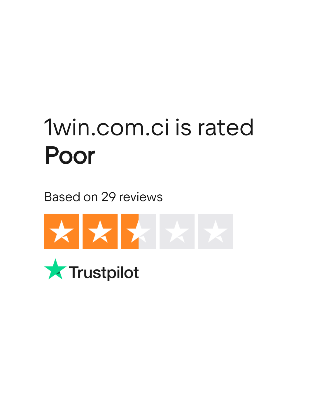 1win Trustpilot Rating