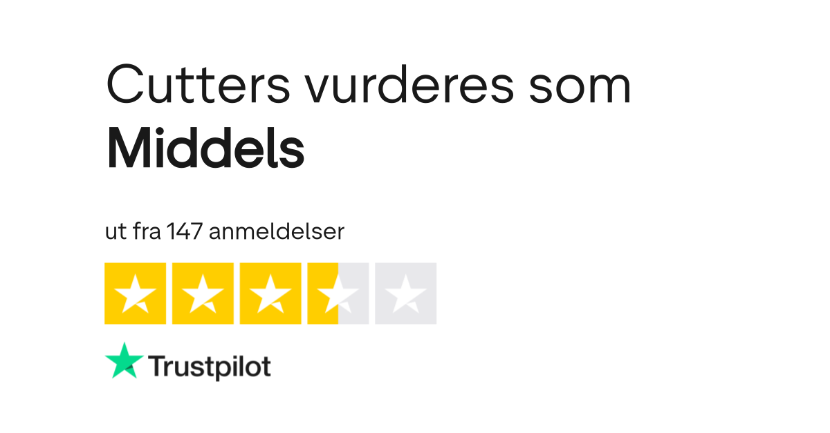 Anmeldelser av Cutters Les kundenes anmeldelser av cutters.se